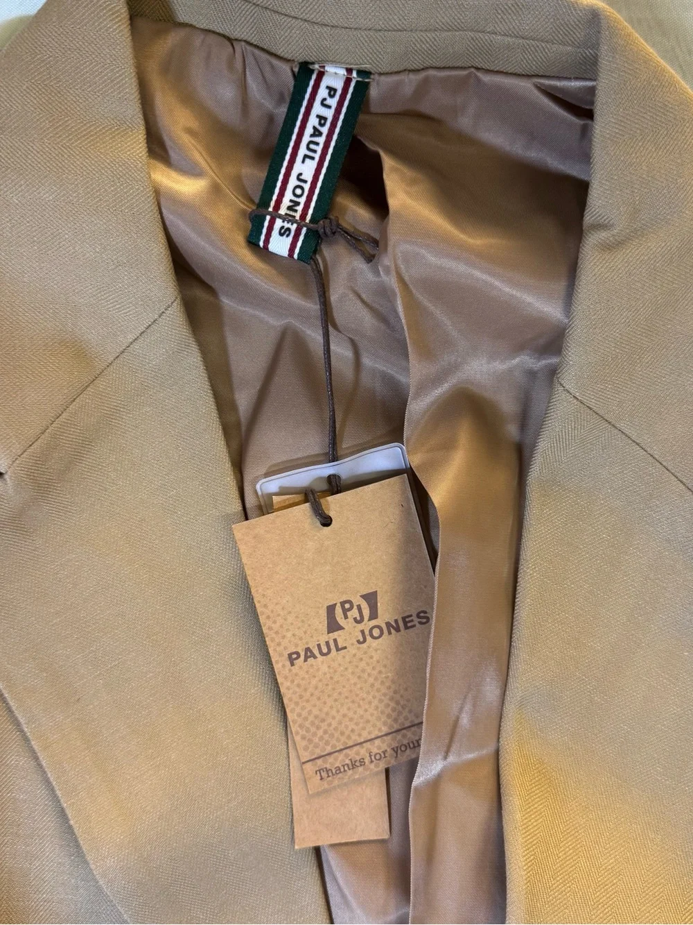 PJ PAUL JONES Men's Linen Blazer Jacket Lightweight Khaki Size XXL